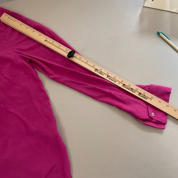 Soft Surroundings Alita Tunic Top Womens Medium Magenta V Neck Slinky Viscose - Picture 8 of 15